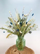 Droogbloemen boeket “Pure Hills” | 55 cm | Inclusief groene vaas | Stilistisch en Chique (Ontzettend leuk om als cadeau te geven)