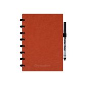Correctbook Linnen Hardcover A5 Rusty Red-Blanco - Uitwisbaar / Whiteboard Notitieboek
