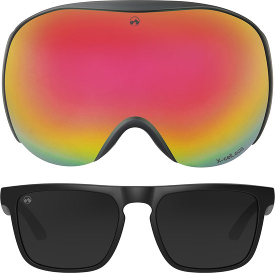 MowMow® CHARGER - Skibril + BONUS lens + zonnebril | Case | Anti-fog | Unisex | UV400