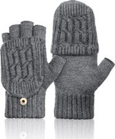 Vingerloze handschoenen voor dames, winter, warme handschoenen, omkeerbaar, halve vingers, handschoenen met flip top, touchscreen, fotografie, sporthandschoenen voor dames en heren