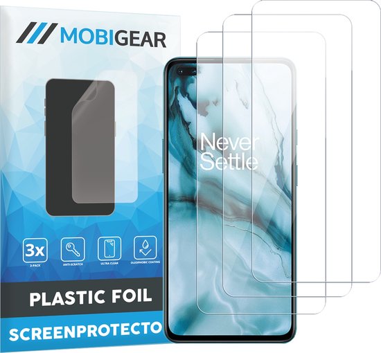 Mobigear - Screenprotector geschikt voor OnePlus Nord | Mobigear Screenprotector Folie - Case Friendly (3-Pack)