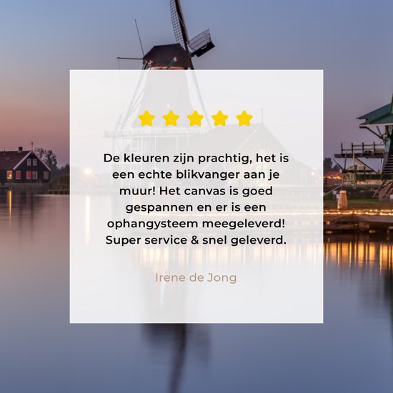 Peinture sur toile Moulins à vent aux Nederland - 50x50 cm - Décoration murale