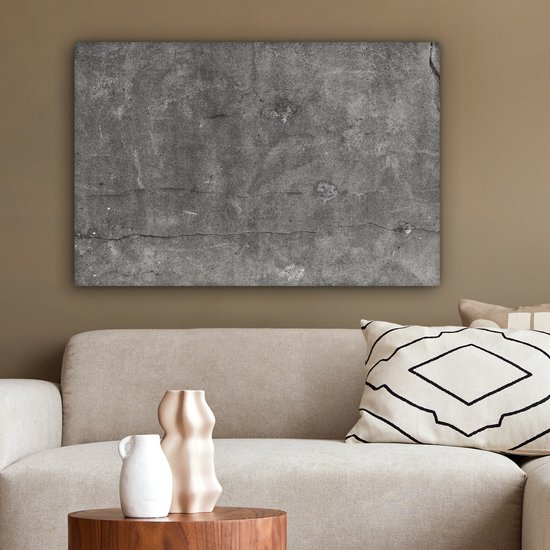 Toile Peinture Béton - Mur - Ciment - 90x60 cm - Décoration murale