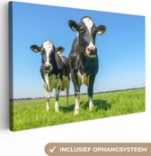 Toile - Vaches - Vache - Animaux - Nature - Pâturage - Toile peinture vache - 120x80 cm - Décoration chambre