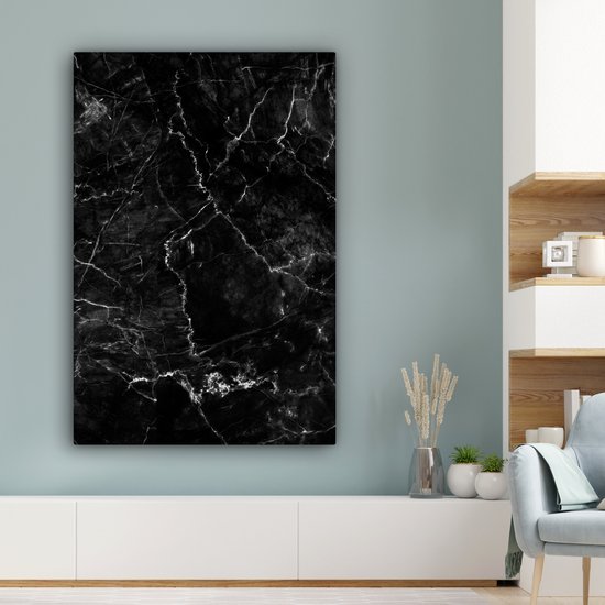 Tableau sur toile Marbre - Céramique - Ligne - 90x140 cm - Décoration murale