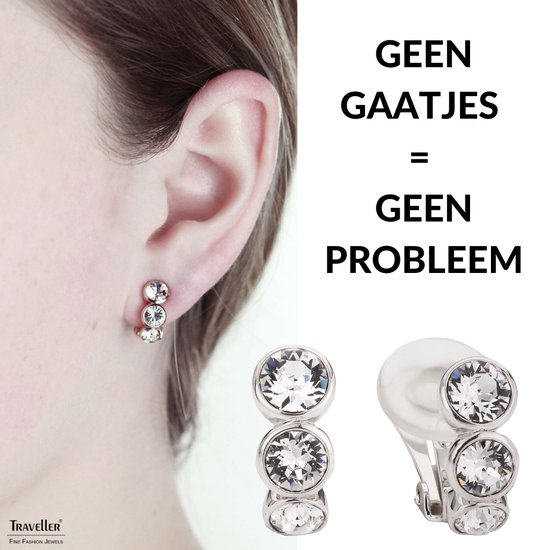 Clips d'oreilles Traveler - Femme - Couleur argent - Cristal Swarovski -155805
