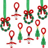 Décorations de Noël avec Perles 36 pièces, kits d'artisanat pour Décorations de Noël , travaux manuels de Noël pour Enfants pour faire des bonhommes de neige, guirlande d'arbre de Noël , Décorations de Noël pour Fête (assemblage requis)
