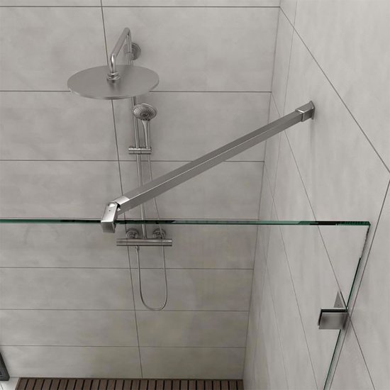 Barre de stabilisation - barre de fixation ronde ou carrée pour paroi de douche, Barre de stabilisation:carrée Barre de stabilisation - barre de fixation ronde ou carrée pour paroi de douche, Barre de stabilisation:carrée