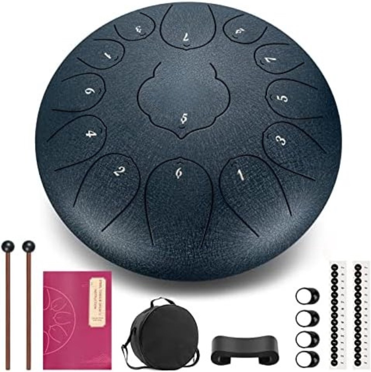 Steel Tongue Drum - Handpan Drum - Hangdrum - ( 30cm 13 Notities C-Sleutel/Donkerblauw )