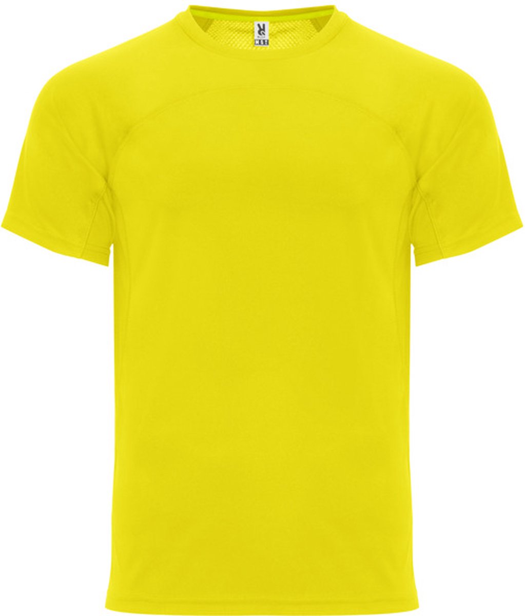 Geel unisex snel drogend Premium sportshirt korte mouwen 'Monaco' merk Roly maat 3XL