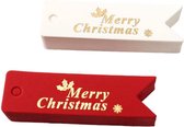 Kerst cadeaulabels - naamlabels - labels karton - kerstcadeau - kerstkado - rood wit goud - 20 stuks incl. touw