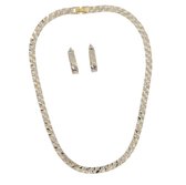 Behave Sieraden set - schakel ketting en oorbellen - goud en zilver kleur - 40 cm