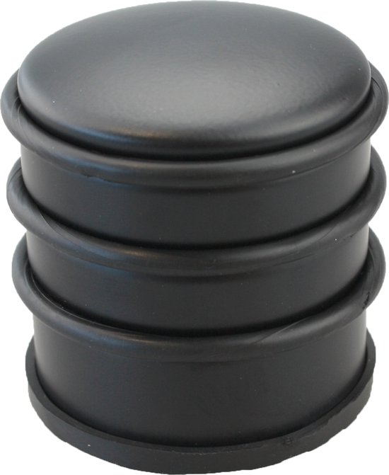 4x GS deurstopper zwart 1 kg - Voor binnen en buiten - Deurbuffer Ø7,5 x 8 cm - 100% staal - GS Quality Products