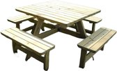 Rockwood® Picknicktafel Vierkant Hardhout 1.30m