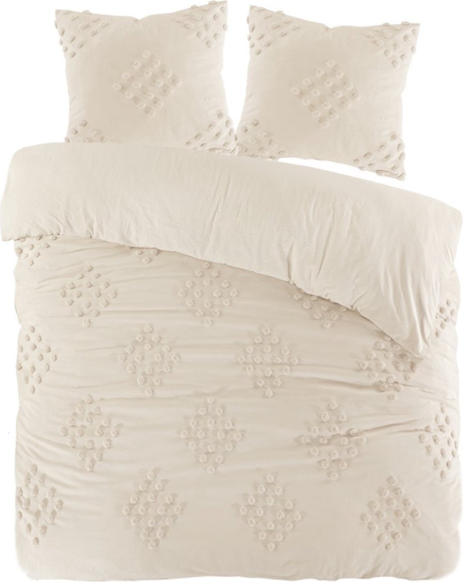 Papillon Dekbedovertrek Helsinki Zand Lits Jumeaux 240x200/220 cm - 100% Percale Katoen - Hoogwaardige Kwaliteit - Super Zacht