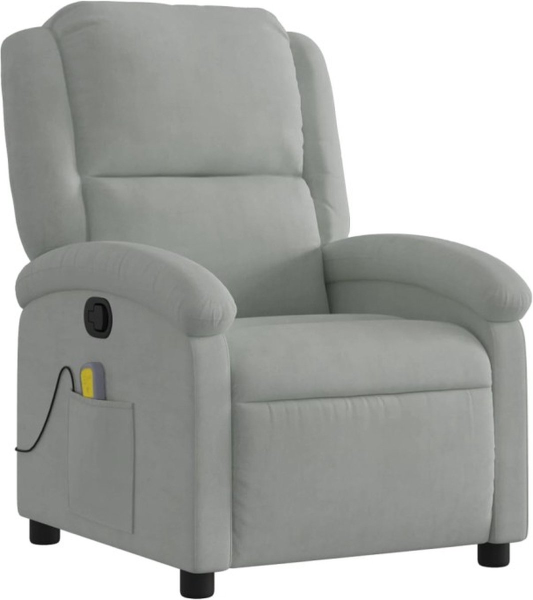 Afbeelding 3 van vidaXL Massagestoel Verstelbaar Fluweel Lichtgrijs