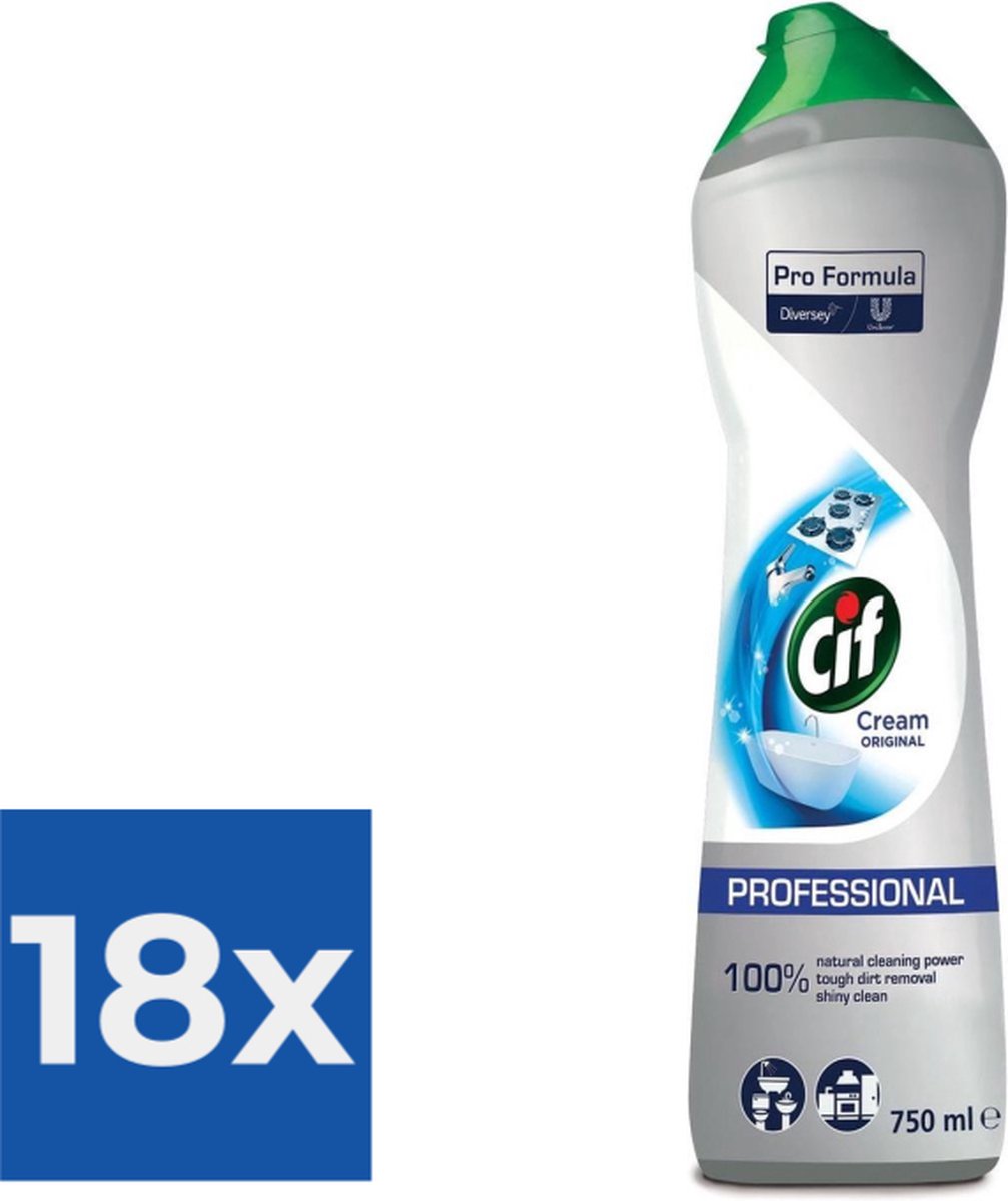 Schuurmiddel Cif cream 750ml - Voordeelverpakking 18 stuks