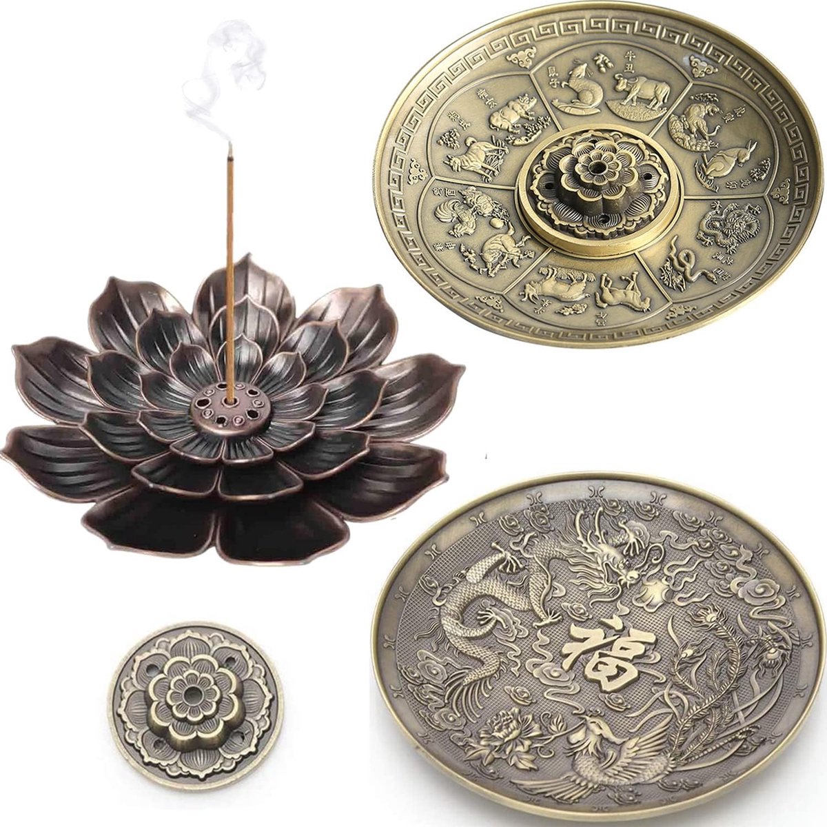CRASPIRE Platte Ronde Met Lotus Wierook Houders Brede Houten Wierook Brander Houder Voor Sticker Ash Tray Home Decor Meditatie Accessoires Theehuis Zen Boeddhistische Benodigdheden