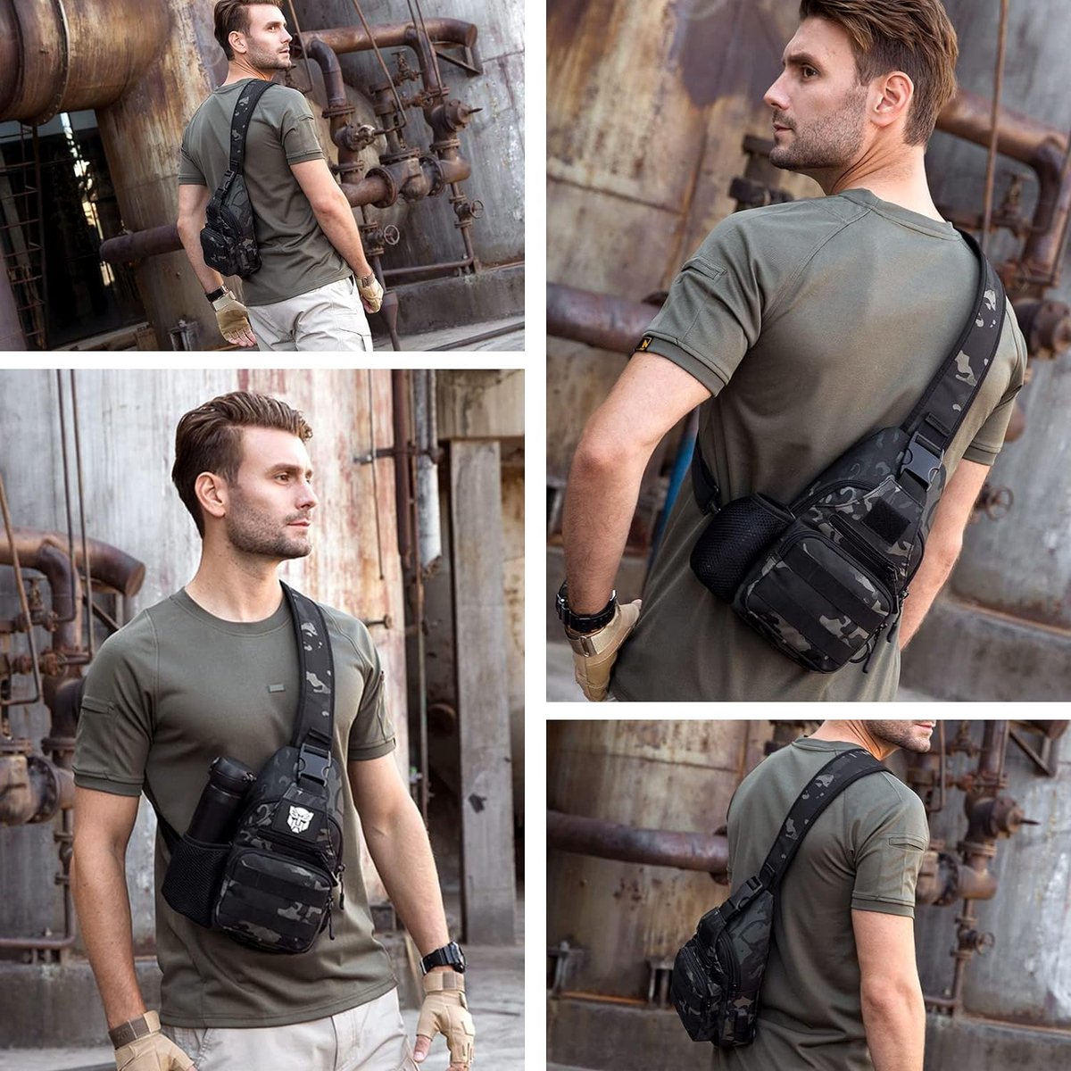 Sac De Poitrine Tactique étanche DONGKER – Multi-poches, Système MOLLE, Pour Randonnée, Chasse, Pêche