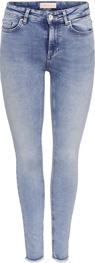 Only Jeans Onlblush Mid Sk Ank Raw Dnm Rea694 15263454 Medium Blue Denim Femme Taille - W28 X L30