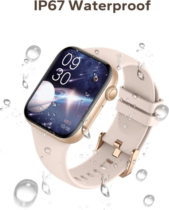 Fairweather Smartwatch Ultra – Heren & Dames – HD – Stappenteller – Slaapmeter – hartslagmeter – Geschikt voor iOS en Android - Rose goud - Fairweather
