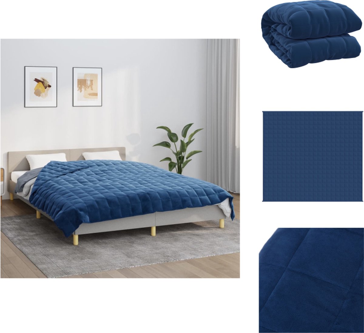 vidaXL - Verzwaringsdeken - 220x235 - cm - 11 - kg - stof - blauw