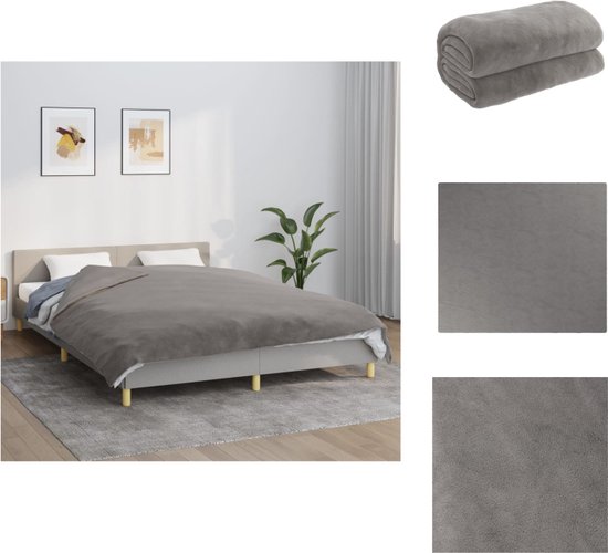 vidaXL Couverture lestée Tissu en coton - 200x220 cm - Répartition uniforme du poids - Housse amovible - Grijs - Couverture