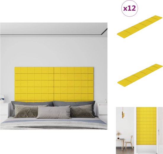 vidaXL Wandpanelen - Trendy - Wanddecoratie - 90 x 15 cm - Lichtgeel - Wandpaneel