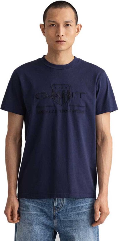Gant D1 Tonal Archive Shield T-Shirt Manche Courte Blauw S Homme
