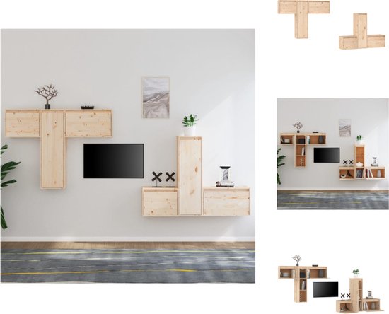vidaXL TV-meubel 45x30x35 cm - massief grenenhout onbehandeld - Kast