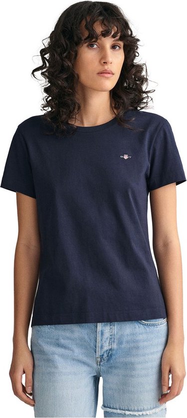 Gant Shield Regular Fit T-shirt Met Korte Mouwen Blauw L Vrouw