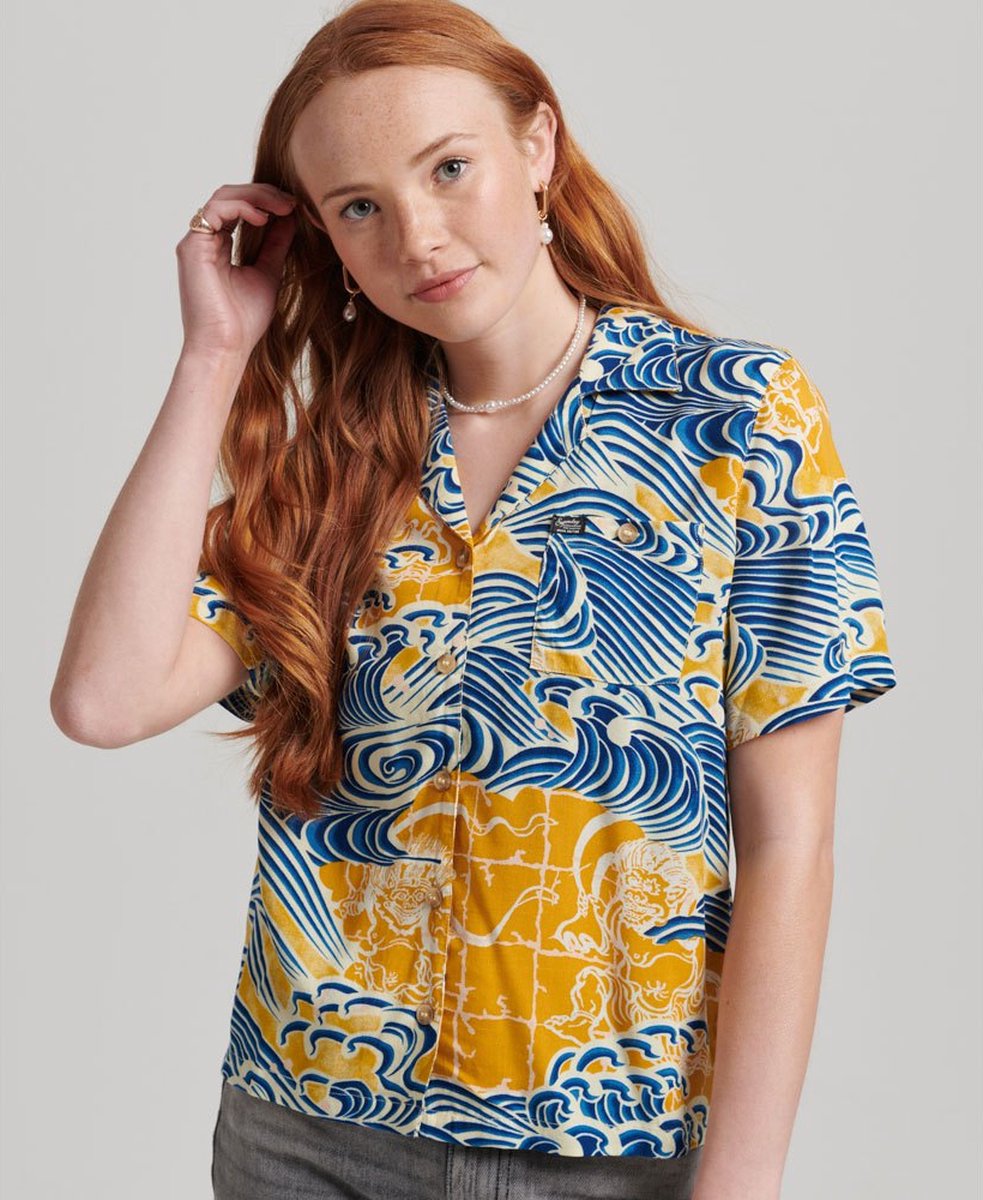Superdry Beach Resort overhemd Dames Shirts Goud