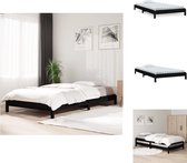 Bol.com vidaXL Bedframe - Stapelbaar - Zwart - 206.5 x 96.5 x 22 cm - Massief grenenhout - Bed aanbieding