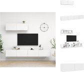vidaXL TV-meubelset - Muurbevestiging - Wit - 100 x 30 x 30 cm - Spaanplaat - Kast