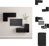 vidaXL televisiemeubelset - zwart - spaanplaat - 4-delige set - 30.5 x 30 x 60 cm / 60 x 30 x 30 cm - Kast