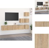 vidaXL TV-meubelset - Sonoma eiken - 30.5 x 30 x 30 cm (S) / 80 x 30 x 30 cm (L) - Duurzaam bewerkt hout - Kast