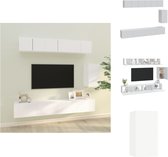 vidaXL TV-meubelset Classic - 60x30x30 cm - 30.5x30x60 cm - 100x30x30 cm - Wit - Bewerkt hout - Kast