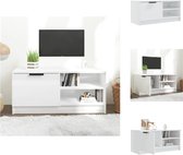 vidaXL Tv-meubel - hoogglans wit - 80 x 35 x 36.5 cm - praktisch en stevig - Kast