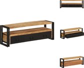 vidaXL Industrieel TV-meubel - Massief mangohout - 120 x 30 x 40 cm - 3 lades - Kast