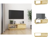 vidaXL TV-meubel - Grenenhout - 110 x 30 x 33.5 cm - Met lades en opbergschappen - Kast