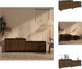 vidaXL Tv-meubel Stereokast - Bruineiken - 146.5 x 35 x 50 cm - 4 Deuren - Kast