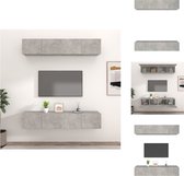 vidaXL TV-meubelset - Betongrijs - 80 x 30 x 30 cm - Wandgemonteerd - Bewerkt hout - Kast