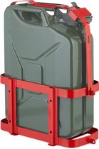 Relaxdays Porte-jerrican pour voiture, 10 & 20 L, bidon d'essence, métal,  jerrycan, vert