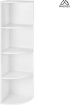 MIRA Home Armoire d'Angle - Bibliothèque - Wit - Bois - 129,5x30x30