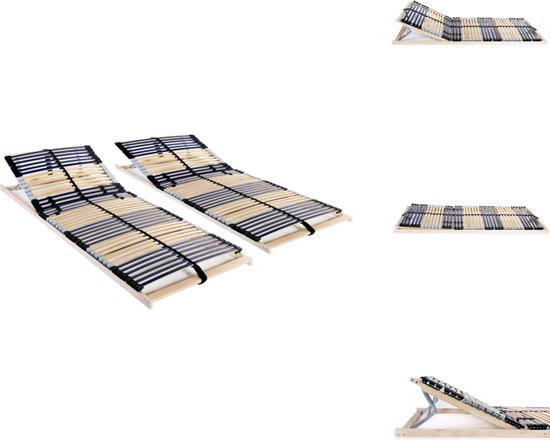 vidaXL Lattenbodem Bed - 195 x 70 x 10 cm - Massief beukenhouten frame - Berkenhouten latten - Bed