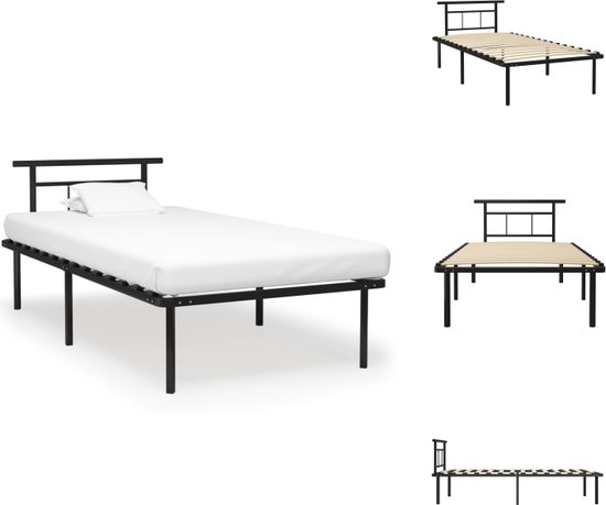 vidaXL Metalen Bedframe - Zwart - 200 x 100 x 78 cm - Geschikte matras- 100 x 200 cm - Montage vereist - Bed