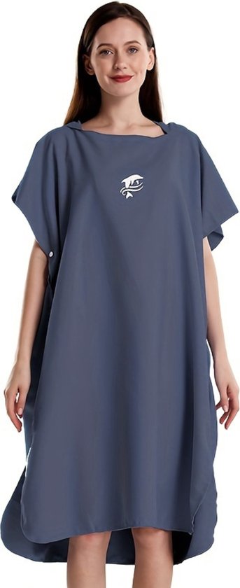 Livano Surf Poncho Pour Adultes - Serviette à Langer - Femme & Homme - Doux - Marine