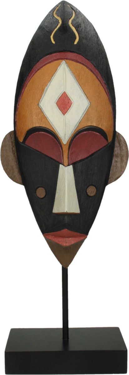 SVJ Home Decorations Masker Beeld - 15 x 9 x 48 cm - Polyresin - Bruin