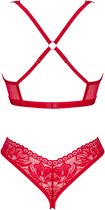 OBSESSIVE SETS | Obsessive - Lacelove Cupless Two Pieces Set Red Xs/s