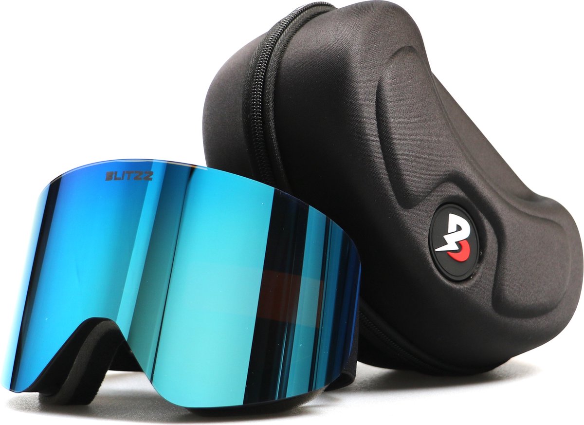 BLITZZ - Impact Collection - Ski- Snowboard Bril - No Edge - IJs Blauw - Magnetische Lens - Gratis Hardcase - One Size